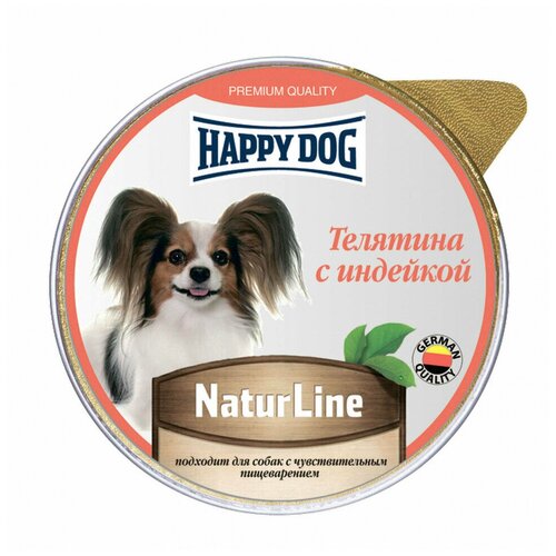 корм для собак Happy Dog Mini паштет, телятина, индейка 1 уп. х 10 шт. х 125 г фото