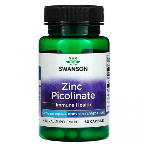 Swanson Zinc Picolinate - Body Preferred Form 22 mg, 60 капс. фото