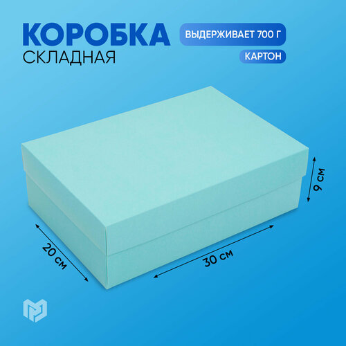 Коробка подарочная складная, упаковка, «Тиффани», 30 х 20 х 9 см фото