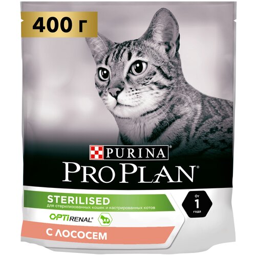 Сухой корм для кошек Pro Plan Sterilised для стерилизованных кошек с лососем 400 г фото