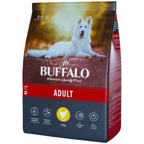 Корм сухой Mr.Buffalo ADULT M/L 2кг (курица) для собак средних и крупных пород фото