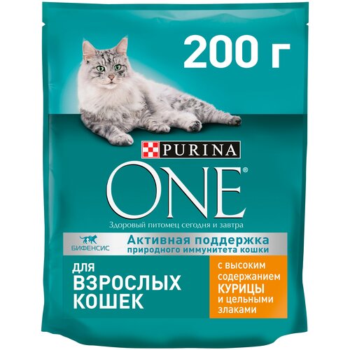 Сухой корм Purina ONE® для взрослых кошек с курицей 200 г фото