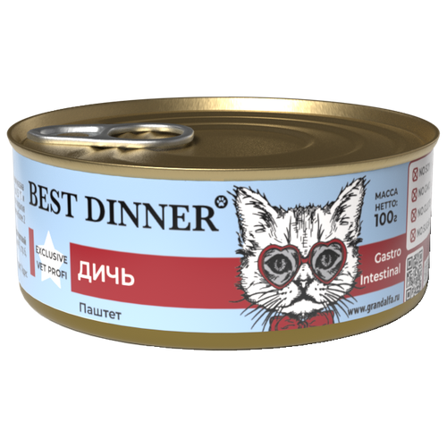 Консервы для кошек Best Dinner Exclusive Vet Profi Gastro Intestinal Дичь 100г х 12шт фото