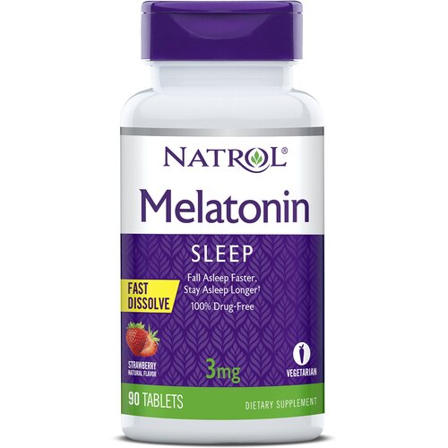 Melatonin Fast Dissolve таб., 3 мг, 70 г, 90 шт., клубника фото