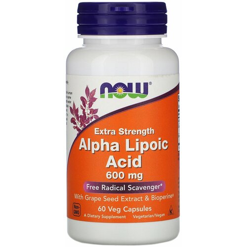 Альфа-Липоевая Кислота Экстра Alpha Lipoic Acid Extra Now Foods 600 мг 60 капсул фото