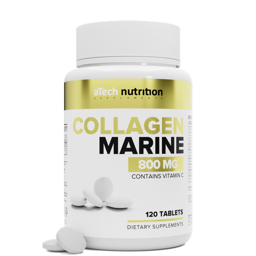 Морской коллаген с витамином С / Collagen Marine +C aTech nutrition 120 таблеток фото