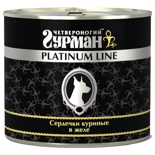 Влажный корм для собак Четвероногий Гурман Platinum line Сердечки, беззерновой, куриные сердечки 1 уп. х 10 шт. х 240 г фото